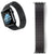 42mm-44mm-45mm Strap Compatible with Apple iWatch Series 6/5/4/3/2/1 | Stainless Steel Link Bracelet Band with Butterfly Metal Clasp (Butterfly Matte Black)