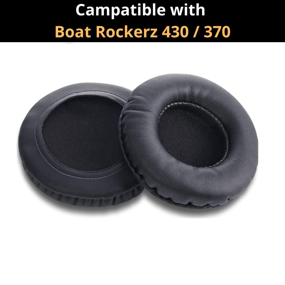 70mm Headphone Cushion Compatible with Rockerz 430 370 Ear Cushion 1.5cm Thick Replacement Headphone Ear Pads Protine Leather Memory Foam Earpad