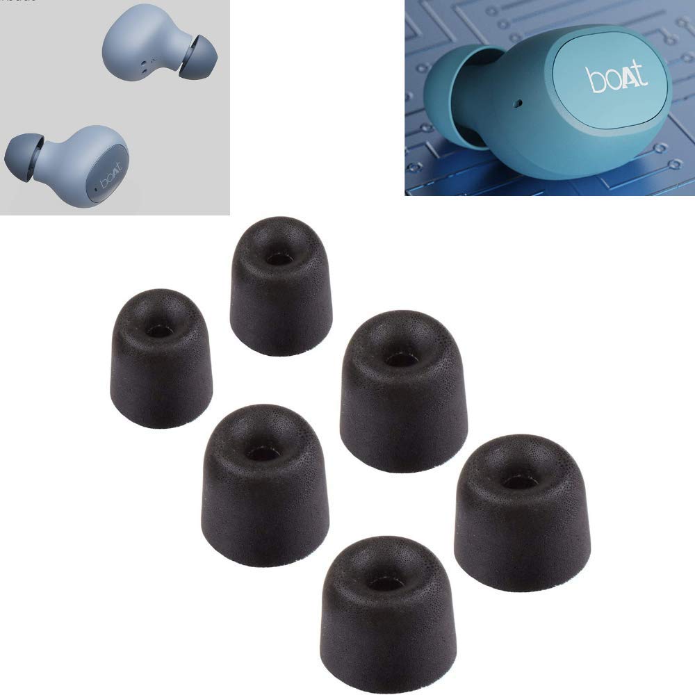 Compatible with Boat Airdopes Tips Eartips Earpads Earplugs Black