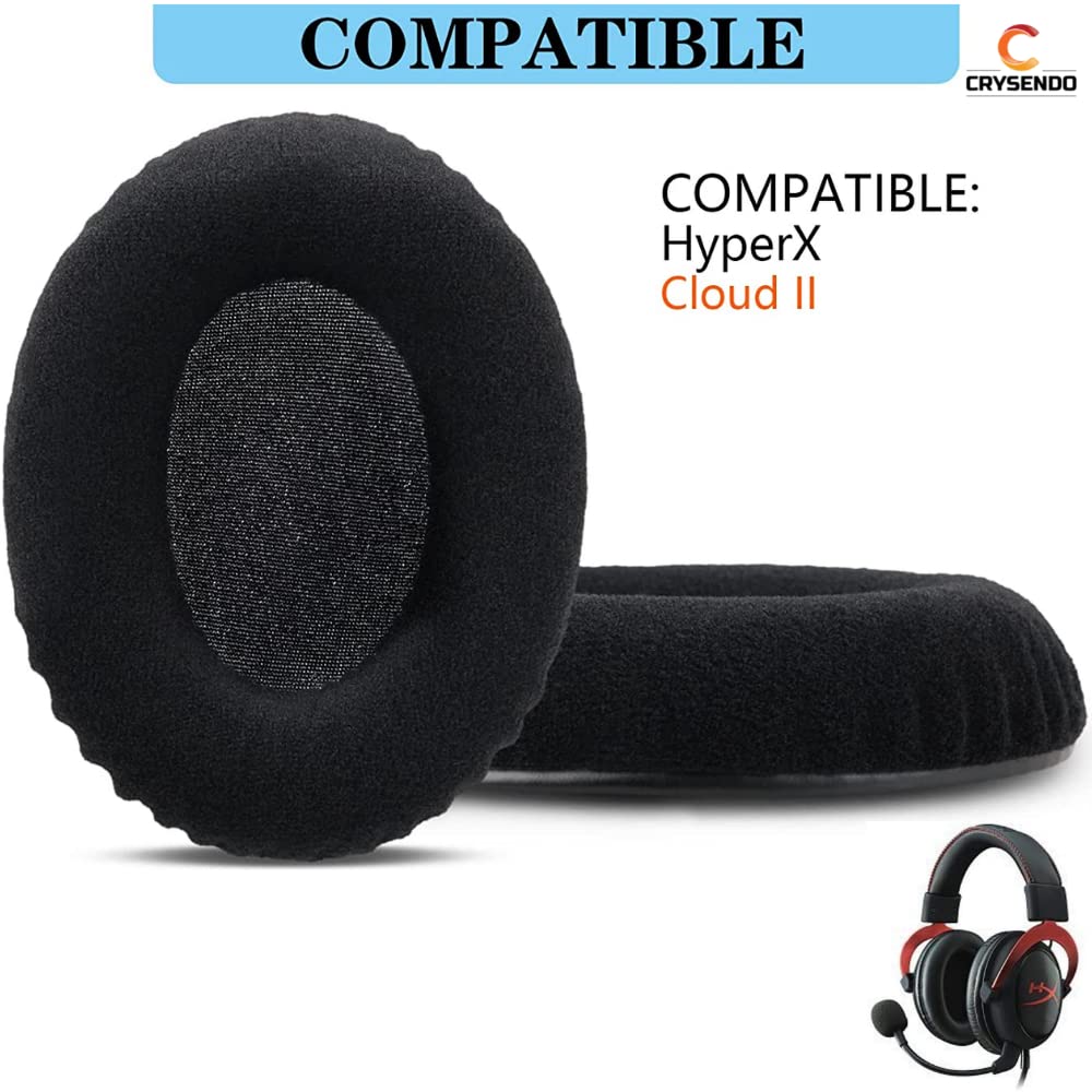 Headphone Cushion Pad Compatible with Hyper X Cloud 2 Alpha Cloud Flight Stinger Core Replacement Headset Ear Cushion Velour Memory Foam