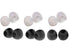 Silicone Rubber Replacement Medium Size Earbuds for Headphones (Black and White)-Pack of 12 Pieces